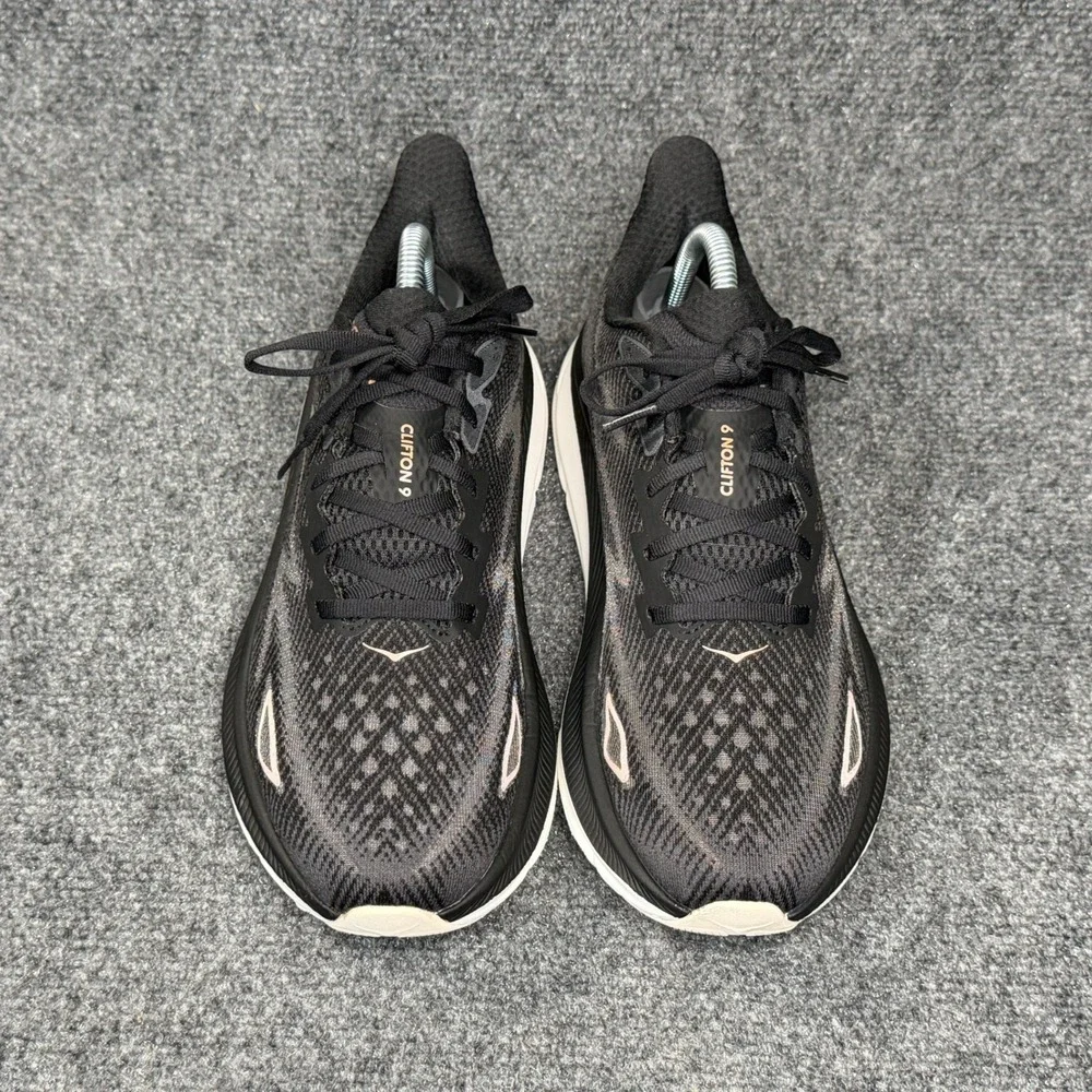 Hoka Clifton 9 Running Shoes Women's 9 Black Rose Gold Athletic‎ Run Training